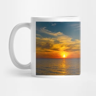 Leaving Harbour as the Sun Goes Down Mug